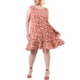 thumbnail image 2 of Agnes Orinda Women's Plus Size Valentines Day Dress Floral Sleeveless Ruffle Hem Casual Dresses 2X Red, 2 of 8