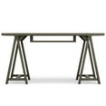 thumbnail image 3 of Simpli Home Sawhorse 60" Modern Solid Wood Computer Desk in Farmhouse Gray, 3 of 9