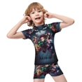 thumbnail image 4 of Demon Slayer Boys 2-Piece Swimsuit Set, Short Sleeve Rash Guard & Swim Trunks, 4 of 7