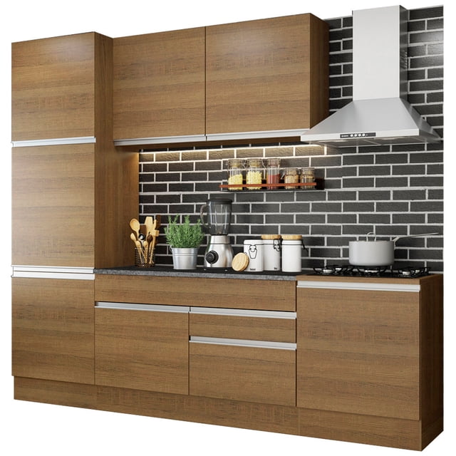 Cocina Integral 240cm Marrón Bari Madesa 01