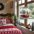 thumbnail image 3 of Welcome Sign for Front Door, Christmas Red Truck Round Metal Wall Art Wreaths, Xmas Tree Snowman Winter Gifts Plaid Outdoor Indoor Wall Hanging Sign for Porch Decor Housewarming Gifts 11.8 Inch, 3 of 8