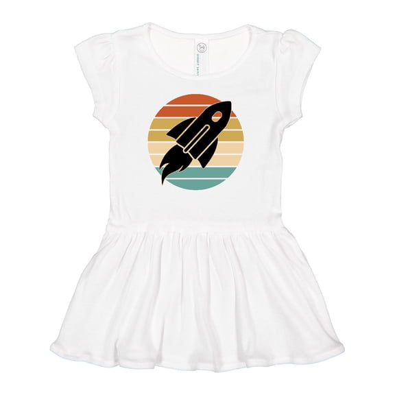 Inktastic Space Rocket Retro Sunset Girls Baby Dress