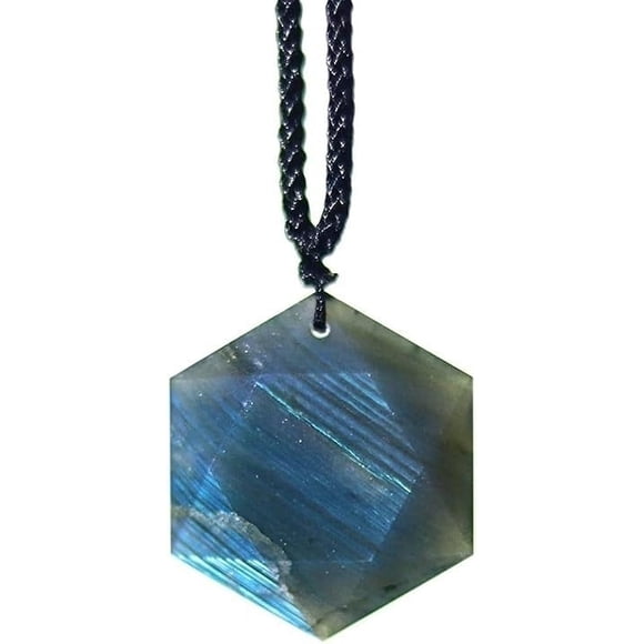Natural Labradorite Moonstone Necklace,Orgone Star Of David Hexagram Necklace,Amulet Birthstone Crystal Pendant Necklace For Men Women(Adjustable Chain)