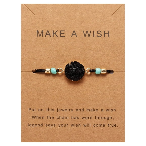 Fiudx Pulsera Decorativa de Papel Tejido con Piedra Natural
