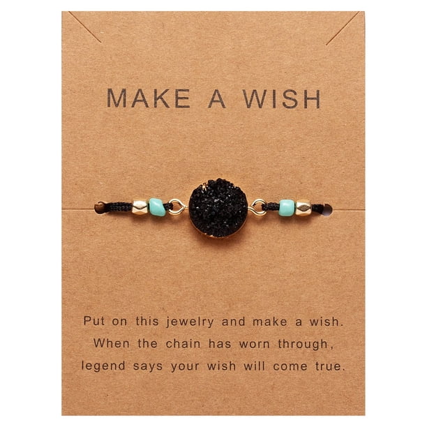 Fiudx Pulsera Decorativa de Papel Tejido con Piedra Natural
