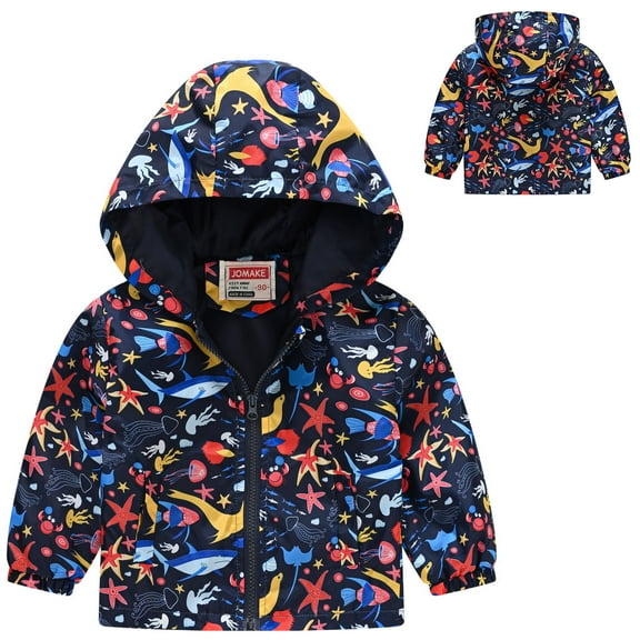 Winter Coat Cartoon Printed Lightweight Jacket Windbreaker Casual Outerwear for Baby Boys Outerwear Coats 12-18 Months