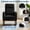 Walnut legs | corduroy | black, variant on Nursery Glider Rocking Chair with Adjustable Footrest, Tufted High Back, Side Pocket, Corduroy Upholstered Nursing Rocker with Solid Wood Base for Nursery/Living Room/Bedroom - Wooden Legs