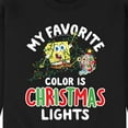thumbnail image 3 of SpongeBob SquarePants - My Favorite Color Is Christmas Lights - Men's Crew Neck Fleece Pullover, 3 of 6