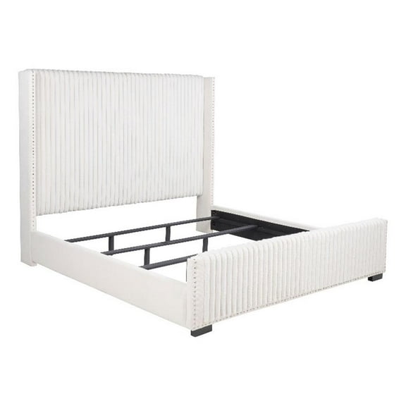 Natasha 65-inch Upholstered California King Bed Cream