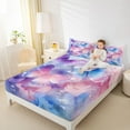 thumbnail image 4 of Feelyou Blue Purple Butterfly Twin Sheet Sets, Dreamy Animal Bedding, 3 Pieces, 4 of 7