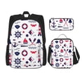 thumbnail image 1 of Disketp Sailing Marine Travel Mochila Estampada de Gran Capacidad con Lonchera y Estuche, Set de 3 Piezas para Estudiantes, 1 of 7