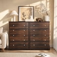 thumbnail image 4 of GALAXHERO 5 Drawer Dresser for Bedroom, Retro Wood Chest of Drawers, Tall Dresser with Round Metal Handle for Living Room, Hallway, Closet, Rustic Brown, 4 of 10
