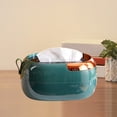 thumbnail image 4 of Plastic Tissue Box Green Plastic Spring-Loaded Tissue Box Desktop Dispenser with Storage for Kitchen Living Room(1Pc) by JASKFLY, 4 of 7