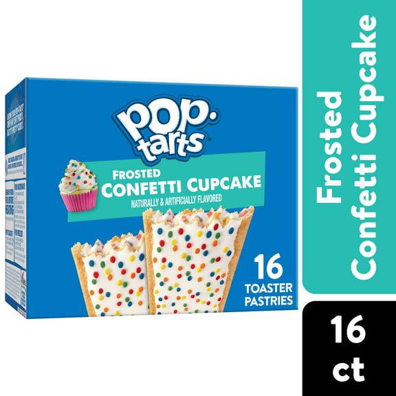 Pop-Tarts Frosted Confetti Cupcake Instant Breakfast Toaster Pastries, Shelf-Stable, Ready-to-Eat, 27 oz, 16 Count Box