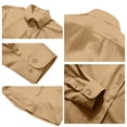 thumbnail image 5 of Domuza Men's Long Sleeve Button Up Stretch Dress Shirt Modern Slim Fit Wrinkle-Free Wedding Formal Shirts Khaki 2XL, 5 of 6