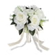 thumbnail image 1 of Artificial Wedding Bouquet Silk Flowers Simulation Roses Bridal Bouquet Holding Flowers Milky White, 1 of 4