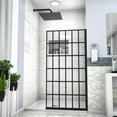 thumbnail image 2 of Shower Door 38" W x 72" H Single Panel Frameless Fixed Shower Door, Open Entry Design in Matte Black, 2 of 3