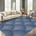 thumbnail image 2 of HOMERRY Area Rugs 9' x 12' for Living Room Washable Navy Blue Lines Print Rug Contemporary Abstract Soft Foldable Thin Floor Cover for Bedroom, 2 of 7