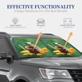 thumbnail image 5 of Uemuo Tree Frog Sitting On Sunflowes Printed 2 PCS Car Windshield Sun Shade, Auto Sun Heat and UV Rays Blocker, Foldable Automotive Front Window Sunshade Protector, 5 of 7