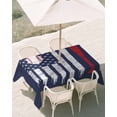 thumbnail image 3 of 54x80 Inch Outdoor Tablecloth with Umbrella Hole Zipper Rectangle American Flag Rectangular Tablecloths Outside Waterproof US Flag Baseball Stars Navy Blue Patio Table Cloth Cover for Picnic Party, 3 of 8