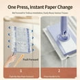 thumbnail image 4 of Clever Snap-Grip Mini Mop,No Wash Lazy Mops Wet and Dry,Convenient Automatic Cloth Changing Mini Mop,Zero-Touch Clip Sweeper Mopping Stick,Disposable Dust Mop with 4 Reusable Cloths (P, 28in), 4 of 4