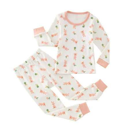 

Little Boys Girls Kids Cartoon Bunny Pajamas Cotton Long Sleeve Pj s Toddler Clothes Sleepwear