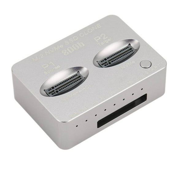 M.2 NVMe Docking Station, External USB 3.2 TYPE C Gen2 X Dual Bay Clone Docking Station Strong Heat Dissipation High Speed For Computer