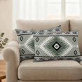 thumbnail image 2 of Sagge Green Boho Outdoor Waterproof Pillow Covers, Country Southwest Aztec Geometric Decorative Rectangle Throw Pillowcase Sofa Cushion Sham for Patio/Couch/Chair, 20"x12" 2 Pack, 2 of 8