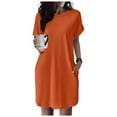 thumbnail image 6 of Spring Dresses For Women 2024 Soft T Shirt Dress Short Sleeve Casual Summer Tunic Dress Loose Loose Dress With Pockets Simple T-Shirt Loose Dress, 6 of 7