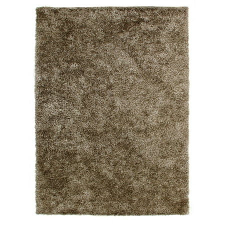 Exquisite Rugs Viscose Shaggy Beige Viscose shag Area Rug