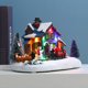 thumbnail image 4 of Decoración de la casa Escena de Navidad de resina Pueblo Decoración de la casa Ciudad con luz LED cálida Tren de Papá Noel Muñeco de nieve Adorno de Navidad con pilas yeacher PC 1, 4 of 7
