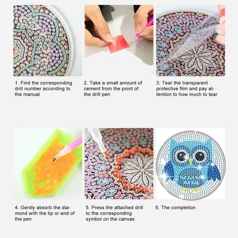 6 Pcs Diamond Painting Coasters with Holder, DIY Mandala Coasters