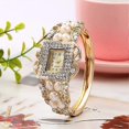 thumbnail image 2 of Women Bracelet Square Dial Quartz Bangle Wrist Watch Lady Diamond Pearl Jewelry Watches Gold Color, 2 of 4