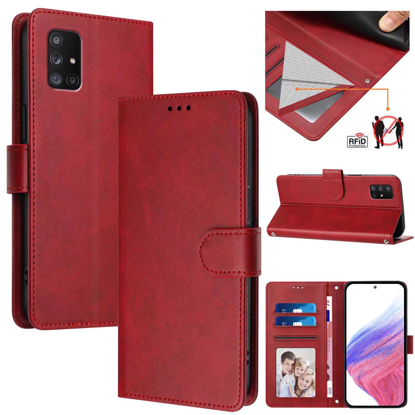 Samsung Galaxy A71 5G Case ,RFID Blocking Cover Crossbody Lanyard Flip Leather Wallet Case for Samsung Galaxy A71 5G