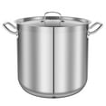 thumbnail image 1 of NutriChefKitchen Batterie de Cuisine en Acier Inoxydable Marmite, Casserole à Soupe à Induction Robuste de 30 Pintes avec Couvercle en Acier Inoxydable, Répartition Uniforme de la Chaleur, Compatible avec la Plupart des Surfaces de Cuisson (NCSPT30Q), une S, 1 of 8