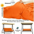 thumbnail image 7 of Replacement Cushions for Swing, Waterproof Porch Swing Cushion, 2-3 Seat Outdoor Bench Cushion with Backrest for Patio Furniture Garden Porch Loveseat Glider Pad (Orange 60*40in), 7 of 7