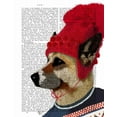 thumbnail image 2 of Fab Funky 12x14 White Modern Wood Framed Museum Art Print Titled - Dog in Ski Sweater, 2 of 4
