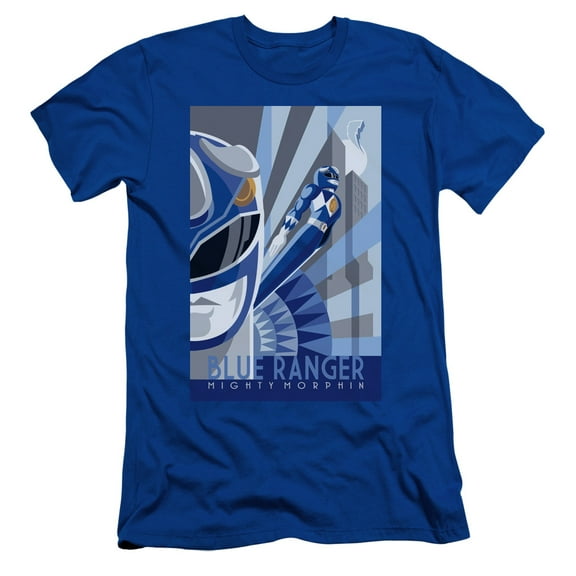 Power Rangers Children's Cartoon TV Series Blue Ranger Adult Slim T-Shirt Tee