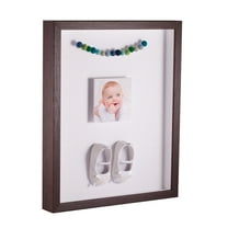 ArtToFrames 16x20 Inch Shadow Box Picture Frame, with a Verlinga Brown 1 Wide Shadowbox frame and Super White Mat Backing (4656)
