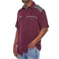 thumbnail image 3 of Pro Celebrity Color Block Fishing Shirt (Maroon, XL), 3 of 3
