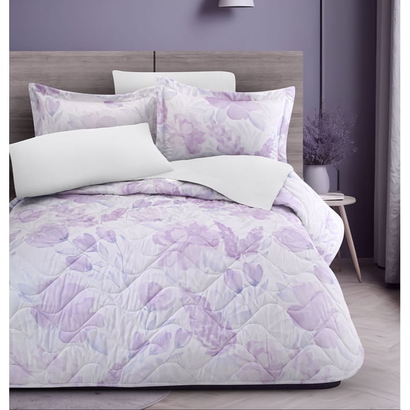 Colcha Dalfiori Mauve Lila Queen Size | Microfibra Ultrasuave