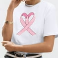 thumbnail image 4 of TYGHBN Women's Casual T Shirts with Cancer Awareness Ribbon Print Short Sleeve Round Neck Basic Style for Everyday Wear under Scrub Women Long Sleeve Shirts Shirt Athletic Women Tunic Raglan Womens T, 4 of 5