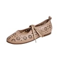thumbnail image 2 of Bkhluea Women Floral Cutout Mary Jane Flats Elastic Strap Footwear For Office Casual Outdoor Daily Activities, 2 of 7