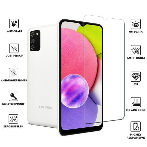 For Samsung Galaxy A03S Tempered Glass Screen Protector Clear