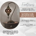 thumbnail image 7 of DEMMEX Authentic Turkish Mosaic Table Lamp, Handcrafted Bedside Accent Light, Antique Brass Metal Base, Vintage Moroccan Boho Decor Lamp, Black & White, 7 of 7
