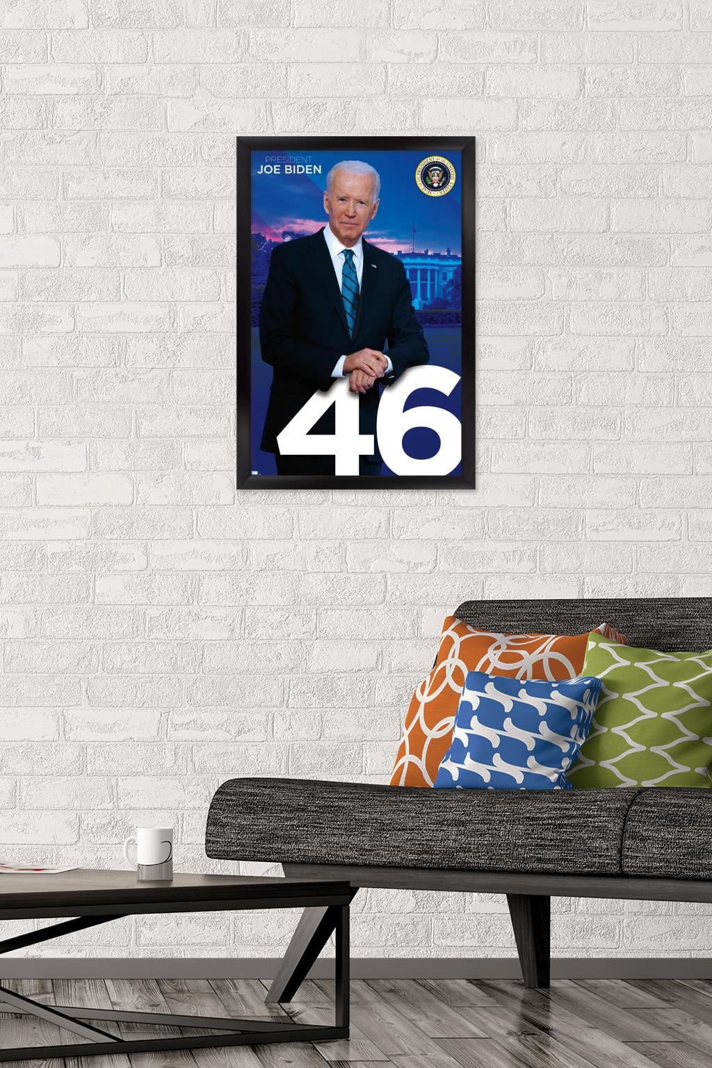 Trends International Joe Biden - President Wall Poster 16.5" x 24.25" x .75" Black Framed Version