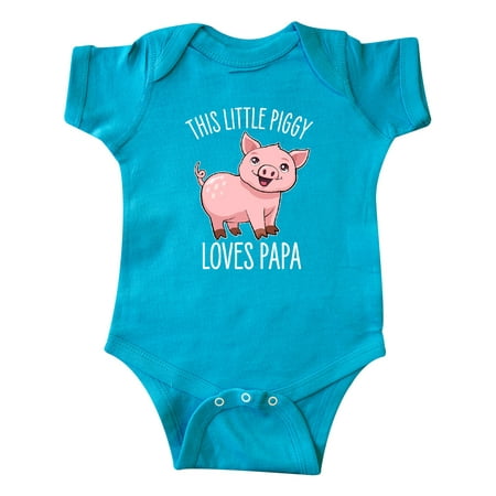 

Inktastic This Little Piggy Loves Papa- cute Gift Baby Boy or Baby Girl Bodysuit