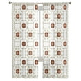 thumbnail image 7 of Sheer Curtains 84 inches Long, Vintage Abstract Flowers Leaf Moroccan Culture Light Filtering Sheer Window Curtains Rod Pocket Voile Drapes for Bedroom Living Room, 52"W x 84"L 2 Panels, 7 of 7