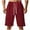 Red, variant on ZyeKqe Summer Shorts for Men High Waisted Knee Length Casual Shorts Summer Loose Fitted Lounge Shorts