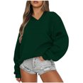 thumbnail image 1 of Timegard Womens Sweatshirts V Neck Long Sleeve Pullover Fall Winter Casual Loose Comfy Tops Solid Color, 1 of 4